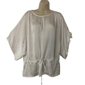 Michael Kors Womens White Boho Tunic Top